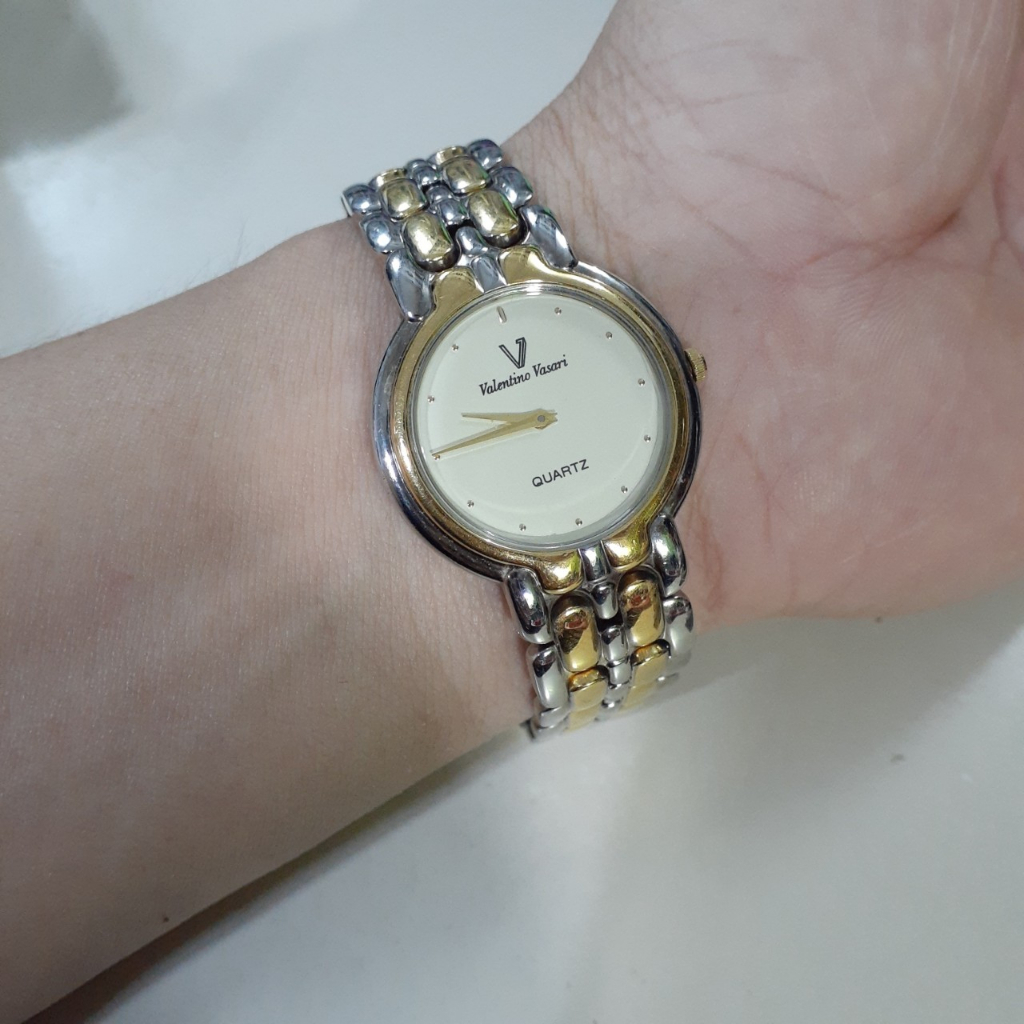 Đồng hồ nữ demi vàng Valentino Vasari sang trọng second hand si Nhật