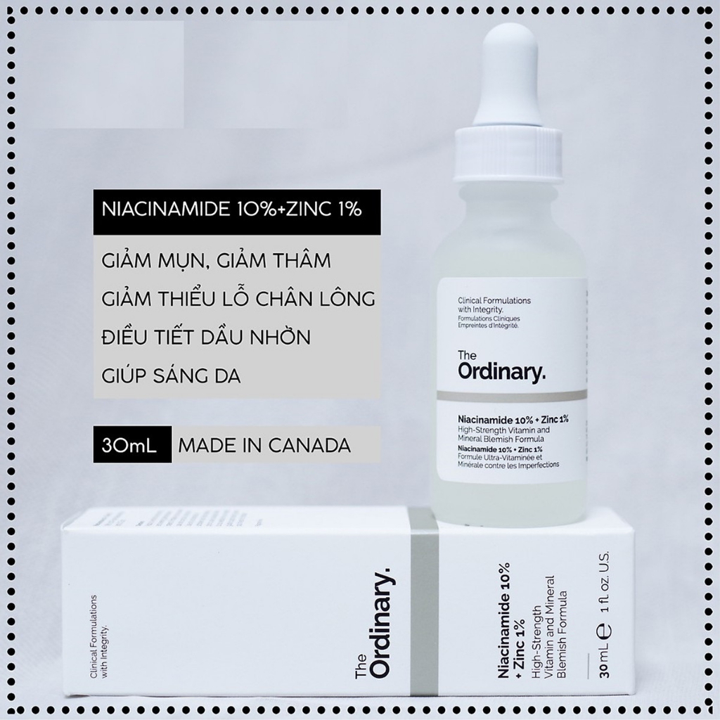 Serum The Ordinary Niacinamide 10% + Zinc 1% Giúp Cân Bằng Bã Nhờn Làm Sáng Da Thu Nhỏ Lỗ Chân Lông 30ml / Subeo beauty