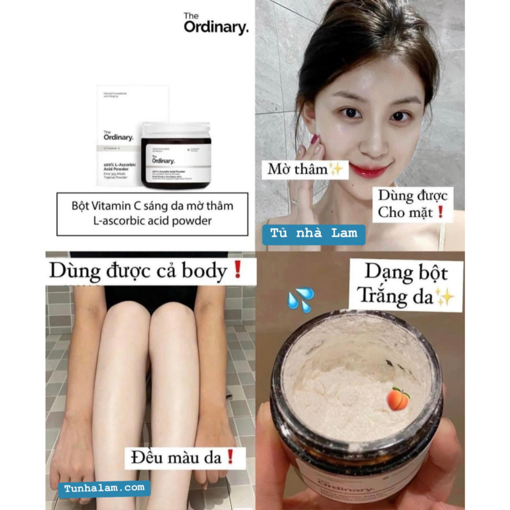 Bột Vitamin C sáng da mờ thâm The Ordinary 100% L-Ascorbic Acid Powder 20gr / Subeo Beauty