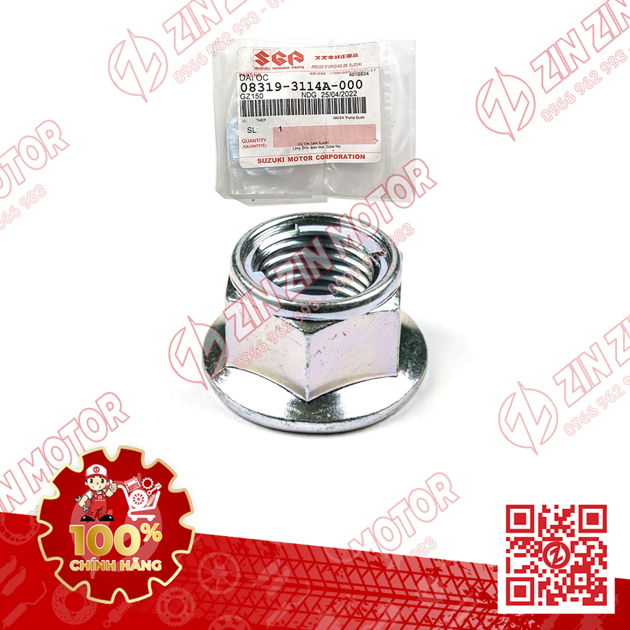 Tán Cốt Bánh Sau, Tán Cốt Gắp GSX R150, GSX S150, Bandit 150 08319-3114A-000 Chính Hãng - ZINZINMOTOR