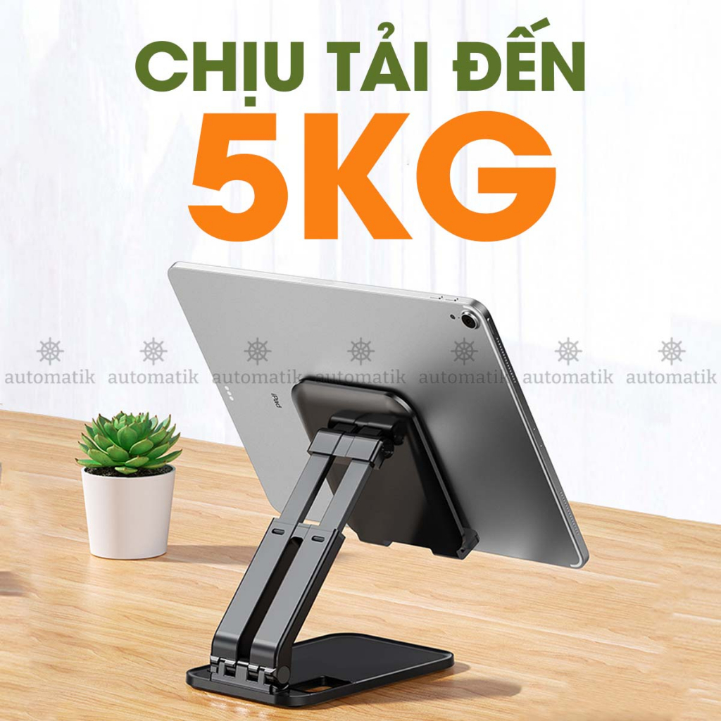 Giá Đỡ Điện Thoại Máy Tính Bảng Ipad Gấp Gọn Điều Chỉnh Chiều Cao Trục Kép Livestream Xem Phim - Automatik