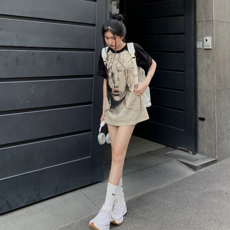 ÁO THUN UNISEX RAGLAN OVERSIZE EYELESS 100% COTTON - MONIS CHÍNH HÃNG