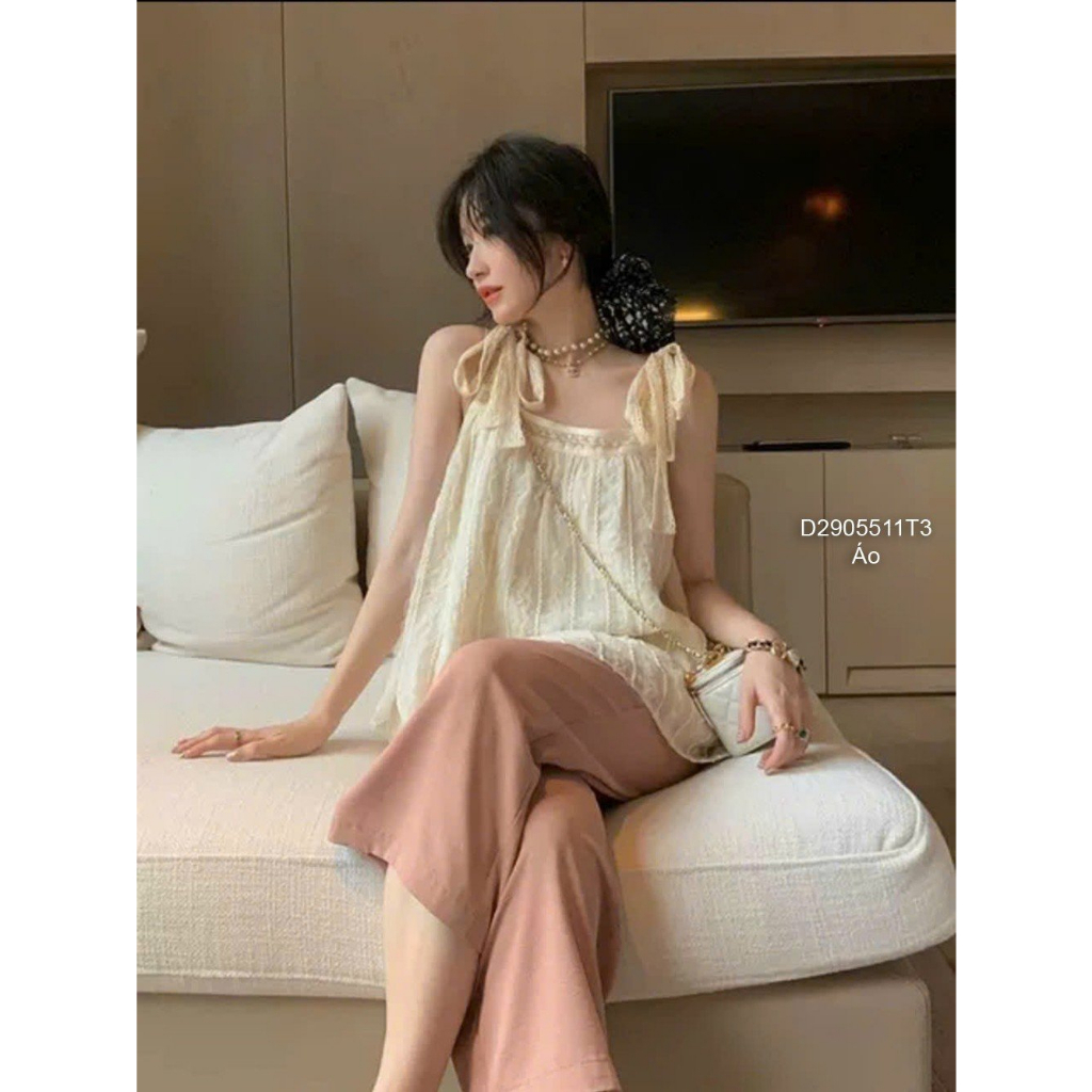 Áo ren 2s cột nơ vai hàng nhập cực xinh!