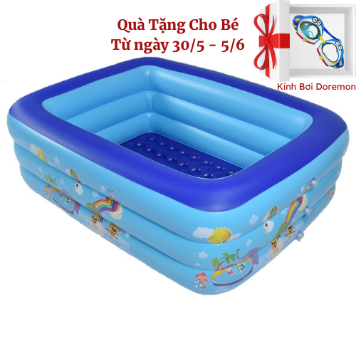 Bể Bơi Phao 3 Tầng Cho Bé, Phao Hơi Gia Đình Nhiều Kích Cỡ 1m3,1m5,1m8,2m1, Bảo Hành Lỗi Đổi Mới. TẶNG KÈM KÍNH BƠI.