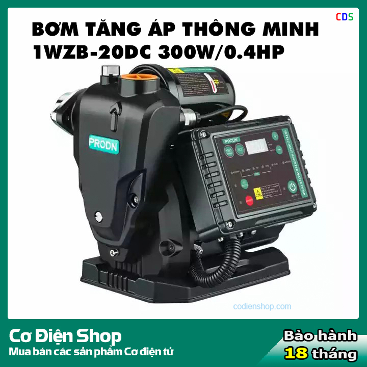 Máy bơm tăng áp biến tần thông minh PRODN 1WZB-20DC - 300W Inverter - Bảo hành 18 tháng