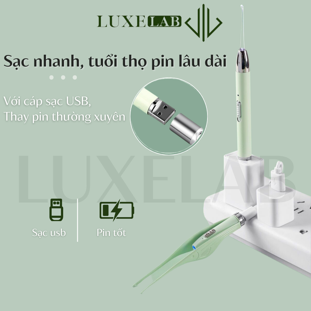 Bộ 3 Món Lấy Ráy Tai, Gắp Rỉ Mũi Cho Bé Có Đèn Led Và Kính Lúp Kèm Hộp LUXELAB 11815