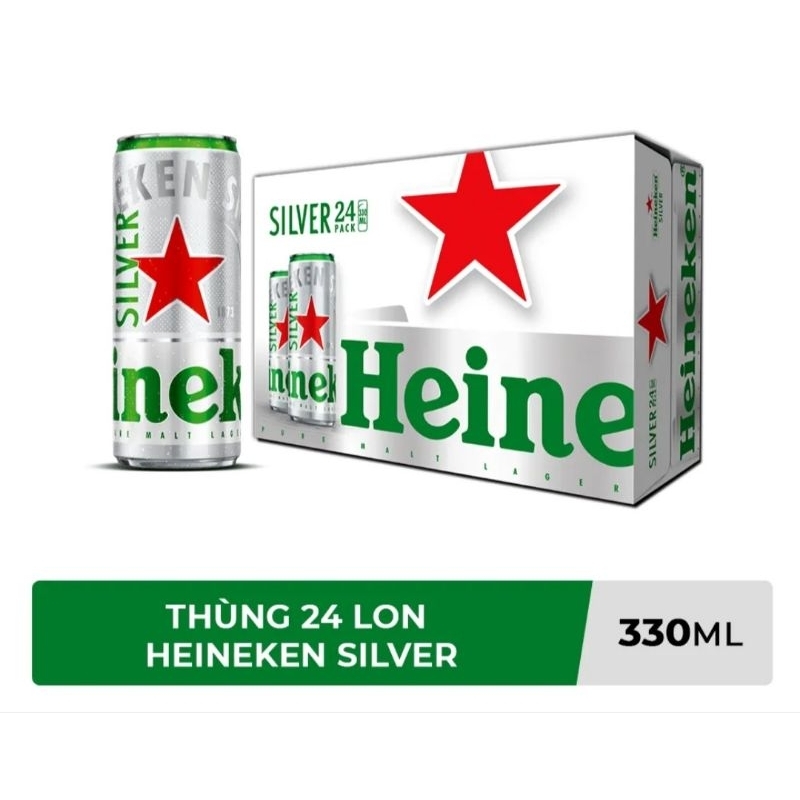 thùng 24 lon bia Heineken silver 330ml