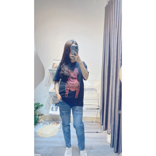Quần bò bầu dáng baggy