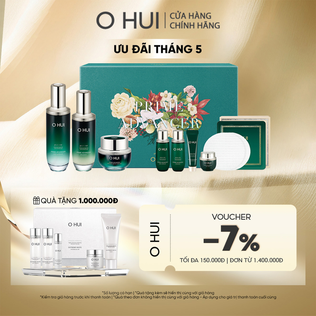 Bộ dưỡng cải thiện nếp nhăn 9 món OHUI Prime Advancer 9pcs