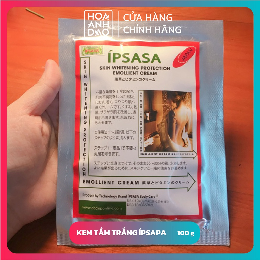 Kem tắm trắng giúp dưỡng sáng hồng mịn da IPSASA Japan gói 100g
