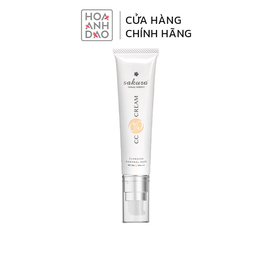 Kem trang điểm đa năng, chống nắng Sakura CC Cream Flawless Control Base SPF50+ PA++++ Nhật Bản