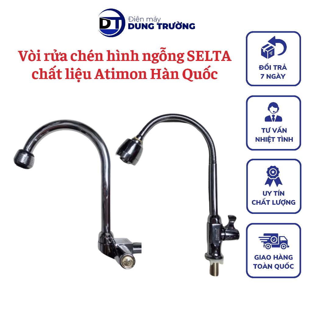 Vòi Rửa Chén SELTA Chất Liệu Atimon Hàn Quốc Vòi Rửa Bát Hình Ngỗng Chất Lượng Siêu Bền