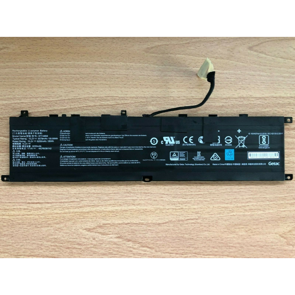 PIN  BTY-M6M Battery For MSI GS66 Stealth 10SF 10SFS 10SGS GE66 Raider 10SD Creator 15 A10SFS A10SE