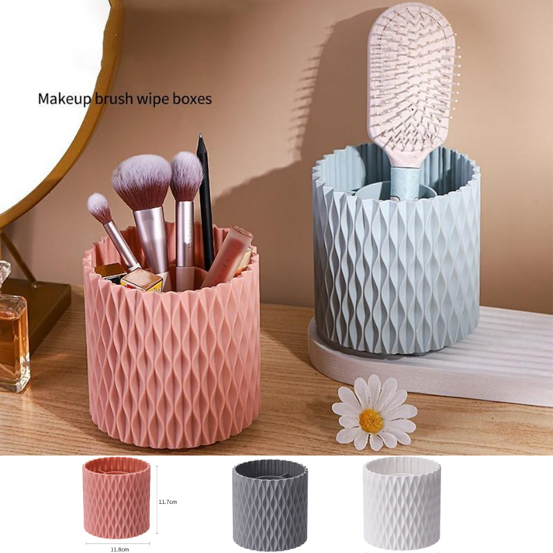 Hộp đựng bút, đựng cọ trang điểm 5 ngăn  tiện dụng chất liệu nhựa PP cao cấp Họa tiết sọc