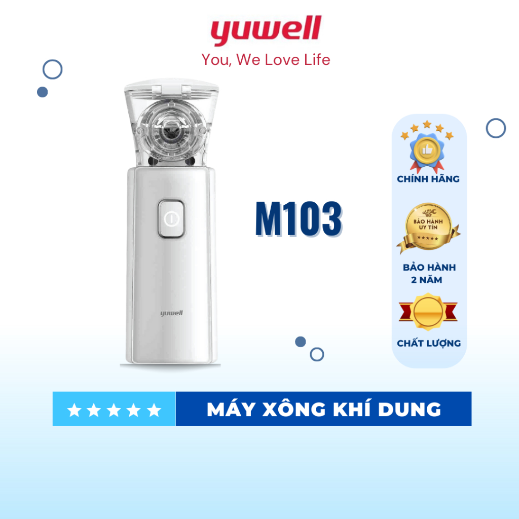 Máy xông khí dung cầm tay Yuwell M103 nhỏ gọn linh động sữ dụng mọi lúc mọi nơi tiện lợi chính hãng
