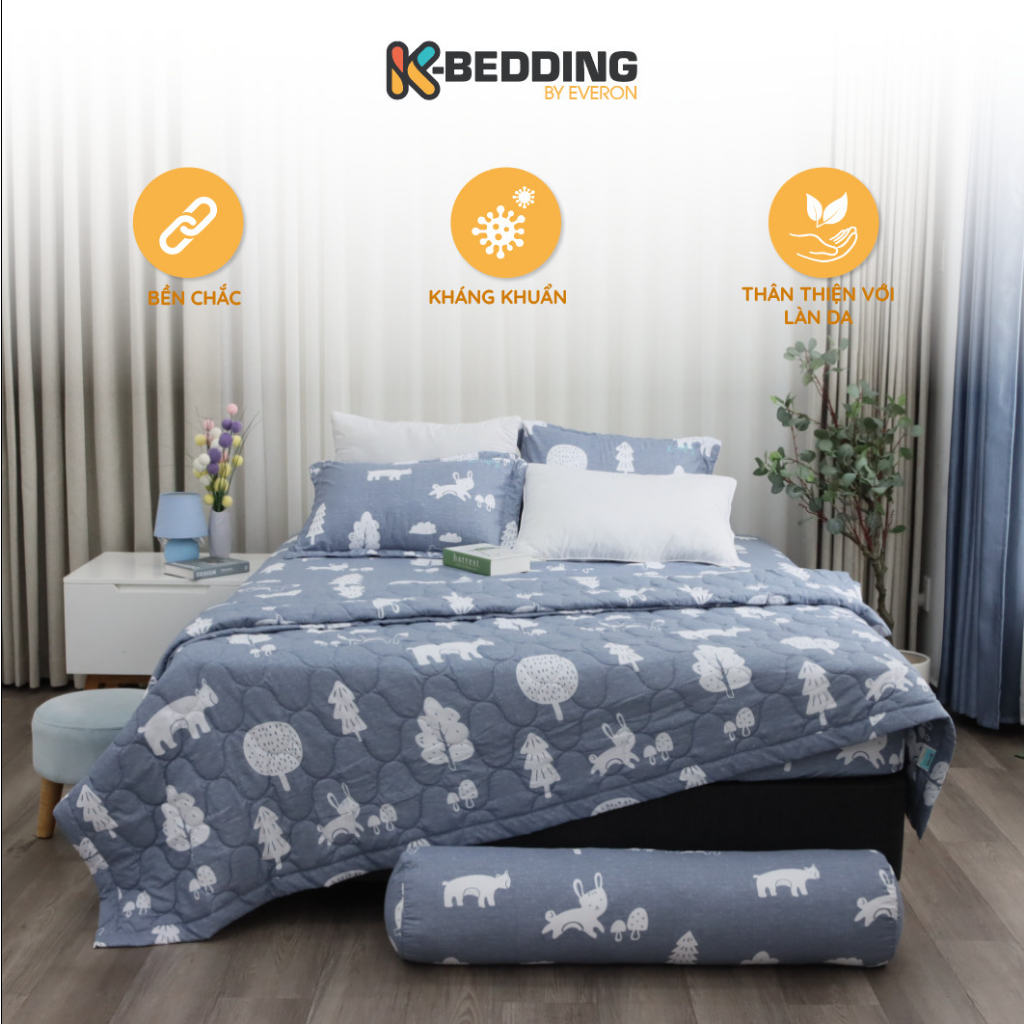 Bộ ga giường drap giường K-Bedding by Everon KMP 306 & 308 chất vải Microfiber (Không bao gồm chăn)
