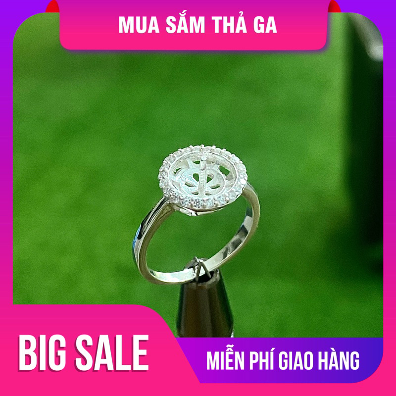 Vỏ nhẫn bạc ta 950 để đính đá hoặc ngọc trai
