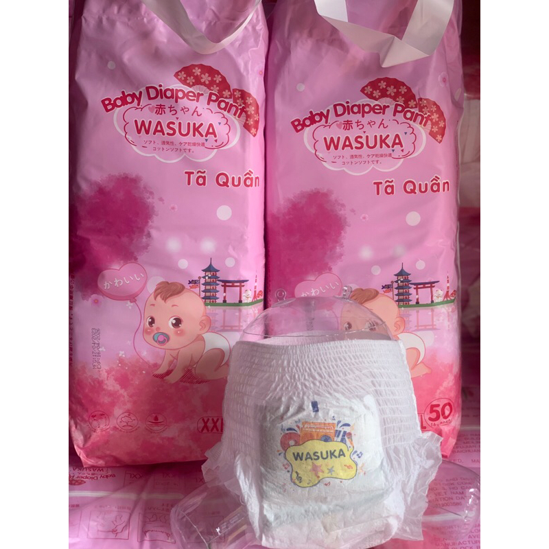 (thanh lý hàng mới 100%)50 Bỉm quần Wasuka bo mông xuất Nhật size M/L/Xl/Xxl0
