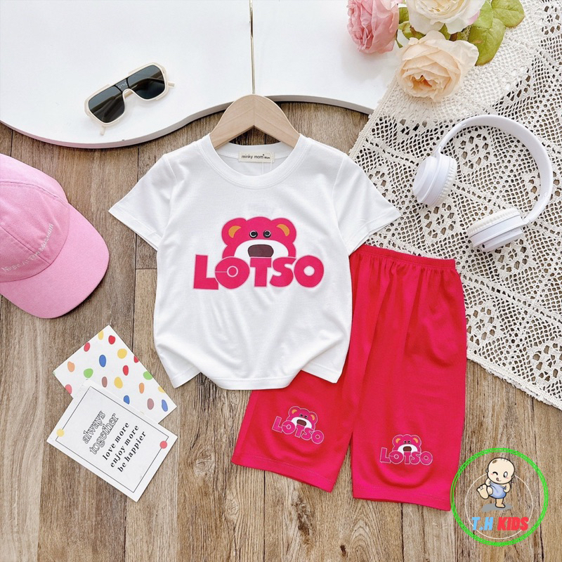 Bộ lửng dành cho bé gái siêu xinh chất thun lạnh hình in PET không bong tróc size từ 9-28kg