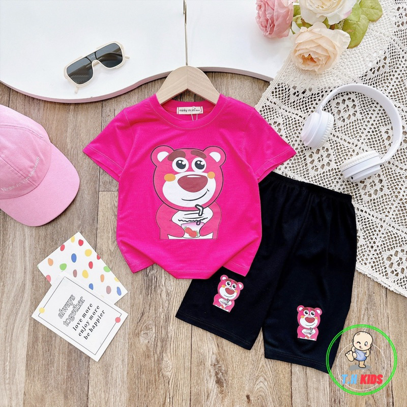 Bộ lửng dành cho bé gái siêu xinh chất thun lạnh hình in PET không bong tróc size từ 9-28kg