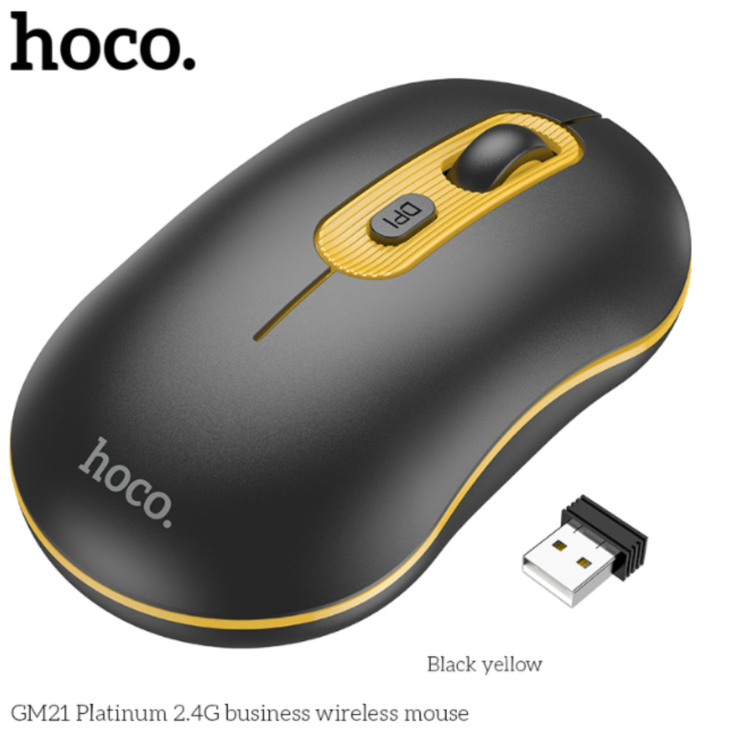 Chuột không dây máy tính kết nối Bluetooth 2.4G Hoco GM21, tùy chỉnh các nút tăng giảm tốc độ, Cam kết hàng chính hãng