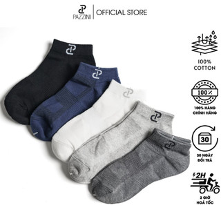Combo 3 đôi tất nam cổ ngắn trơn PAZZINI cotton cao cấp, vớ cổ thấp trơn, thoáng mát khử mùi - VF001.