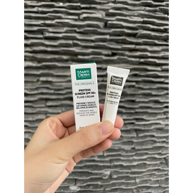 Size Mini Kem chống nắng Martiderm 2ml dành cho da dầu da mụn và da nhậy cảm duy trì độ ẩm cải thiện sắc tố da SPF50+