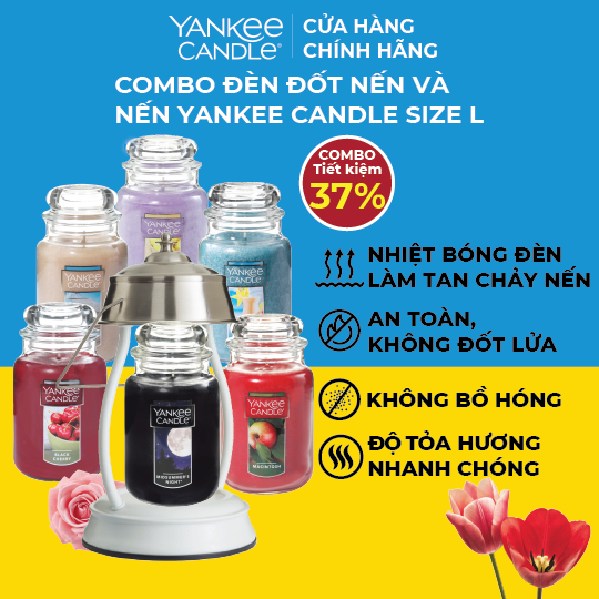 Combo Đèn treo đốt nến & Nến hũ Yankee Candle size L (623g)