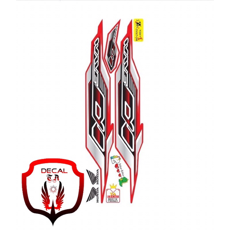 Tem xe WAVE 110 tem mẫu Alpha tem 3 lớp chống phai màu