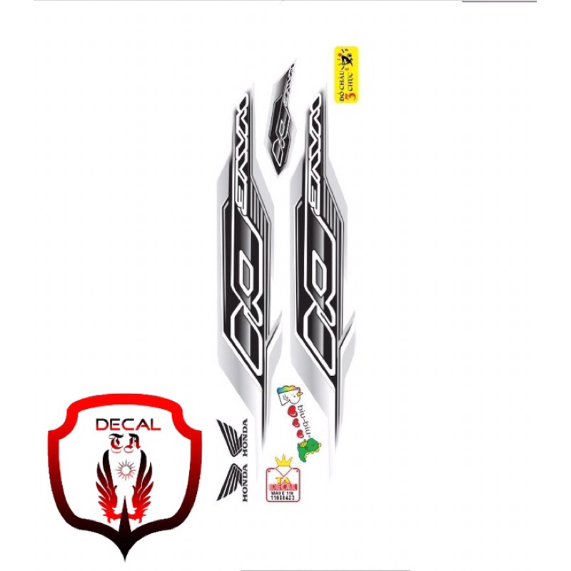 Tem xe WAVE 110 tem mẫu Alpha tem 3 lớp chống phai màu