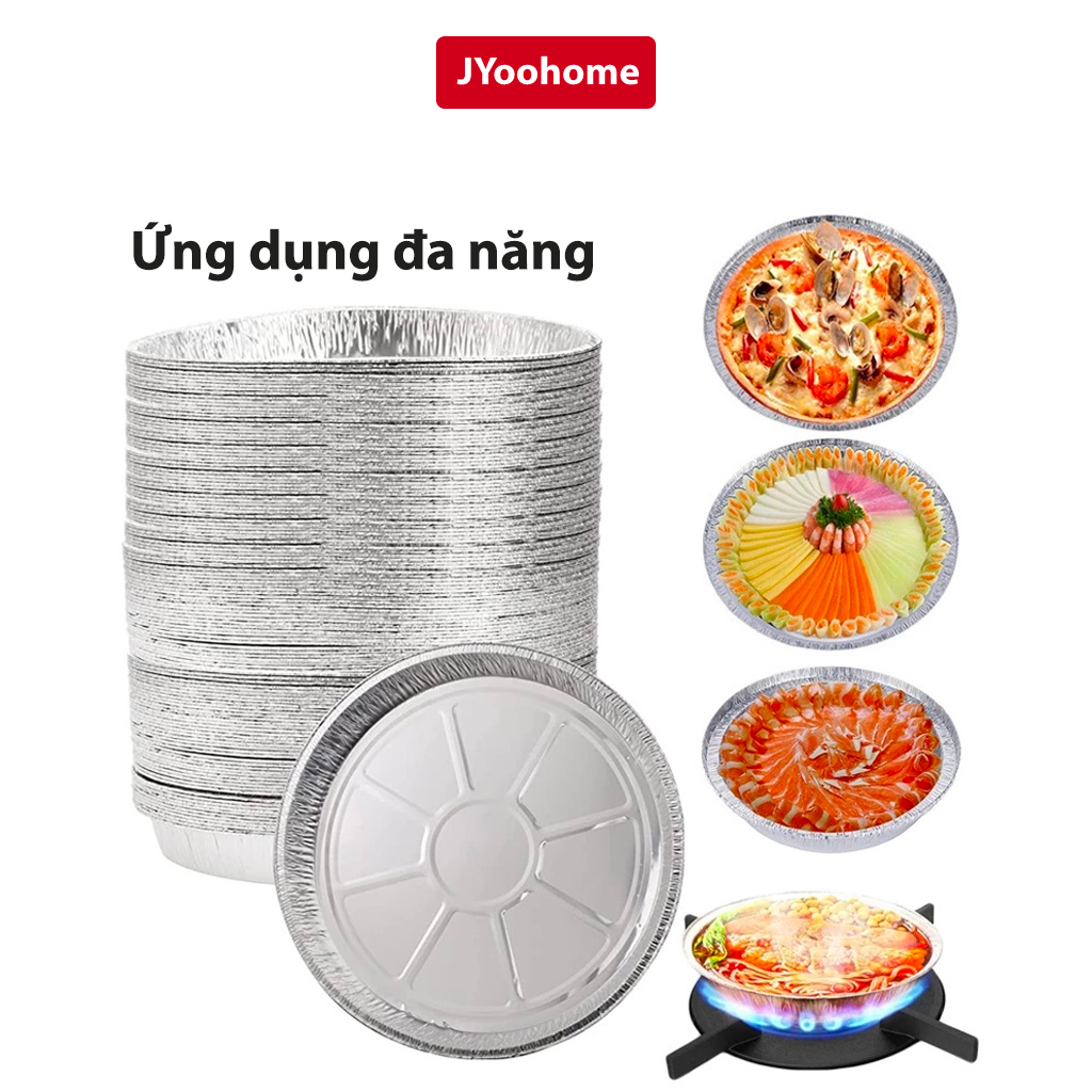 Khay giấy bạc lót nồi chiên không dầu JYoohhome Khuôn giấy bạc đựng thực phẩm đủ kích thước 18cm 20cm 23cm