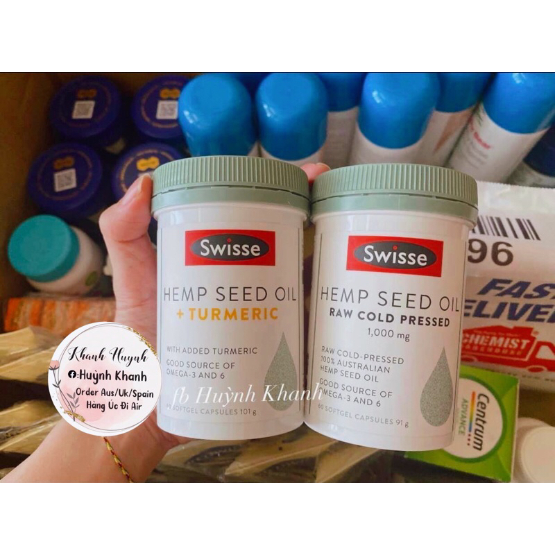 Swisse Hemp Seed Oil Raw Cold Pressed - Viên Uống Dầu Hạt Cây Gai Dầu Ép Lạnh 1000mg