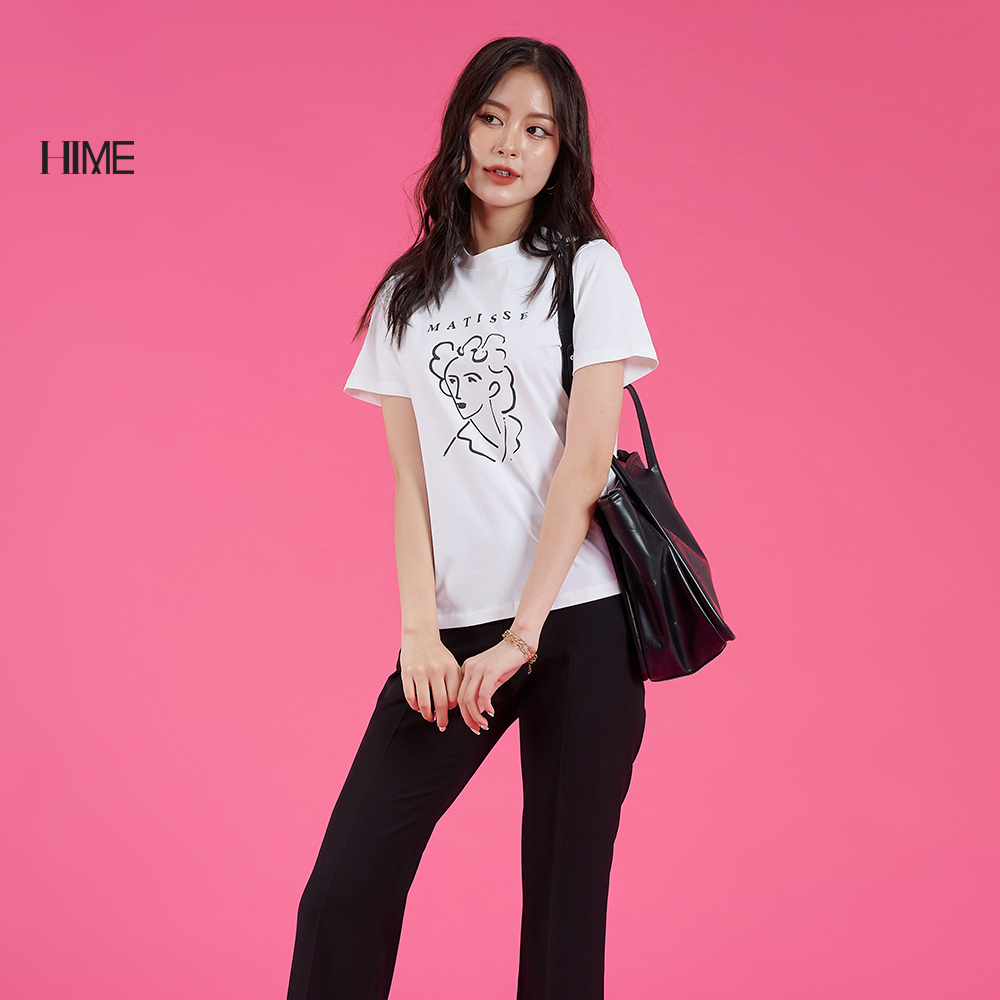 Áo baby tee trắng in họa tiết HIME H155BF1A1223