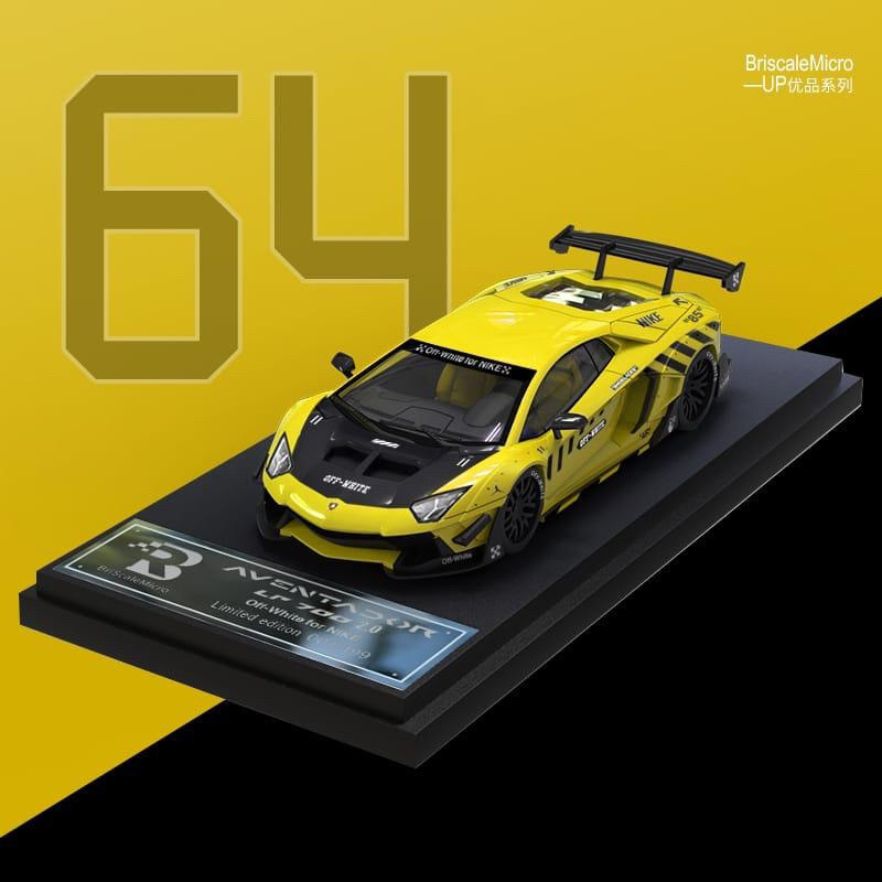 mohinhxeps_1/64_ MÔ HÌNH 1:64 BRISCALE MICRO - Lamborghini Aventador LP700-4, LB2.0 Yellow Color