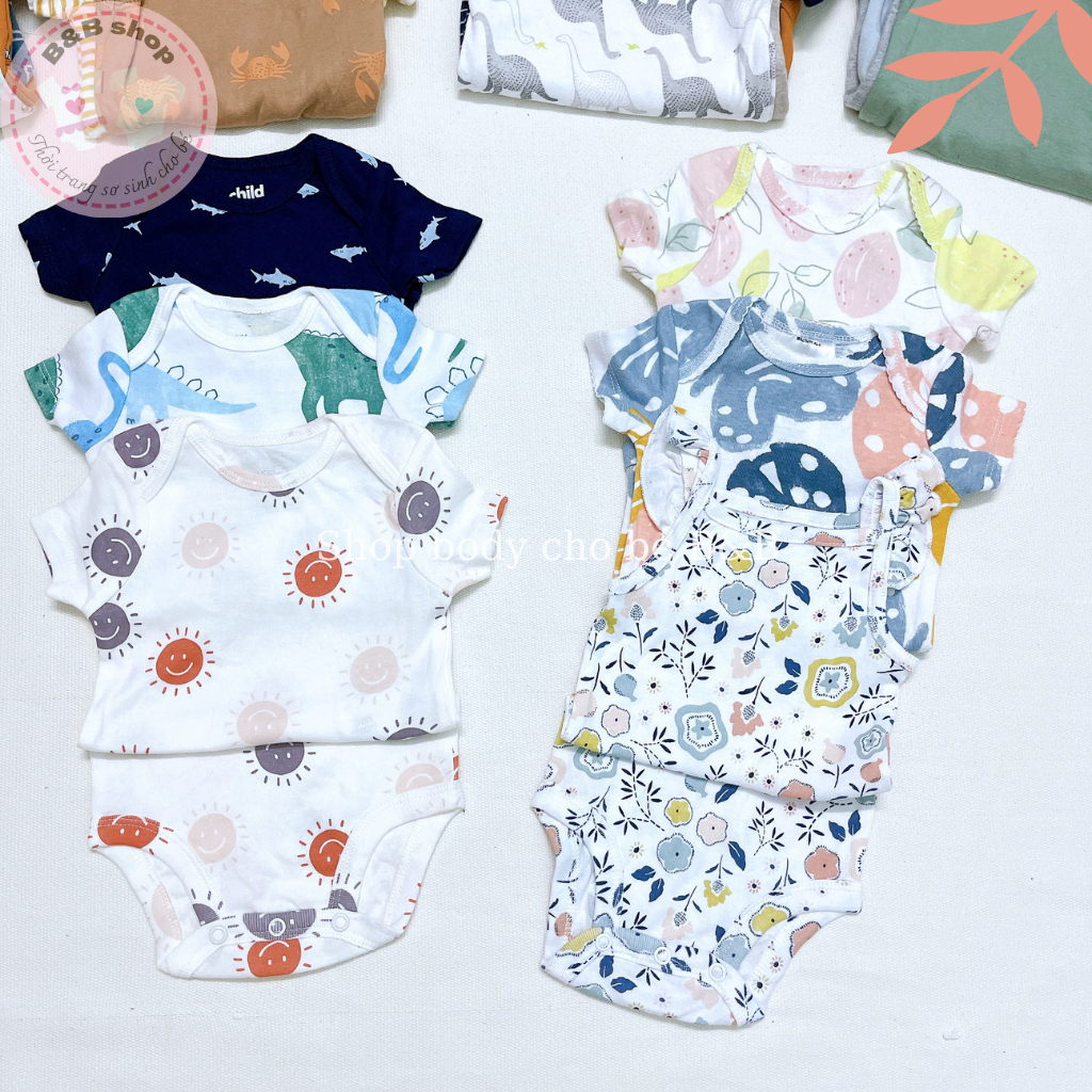 (Mẫu mới 0-3m) Bodysuit Carter cho bé, body chip Cambodia xuất dư chất cotton co giãn cho bé sơ sinh và bé trai bé gái