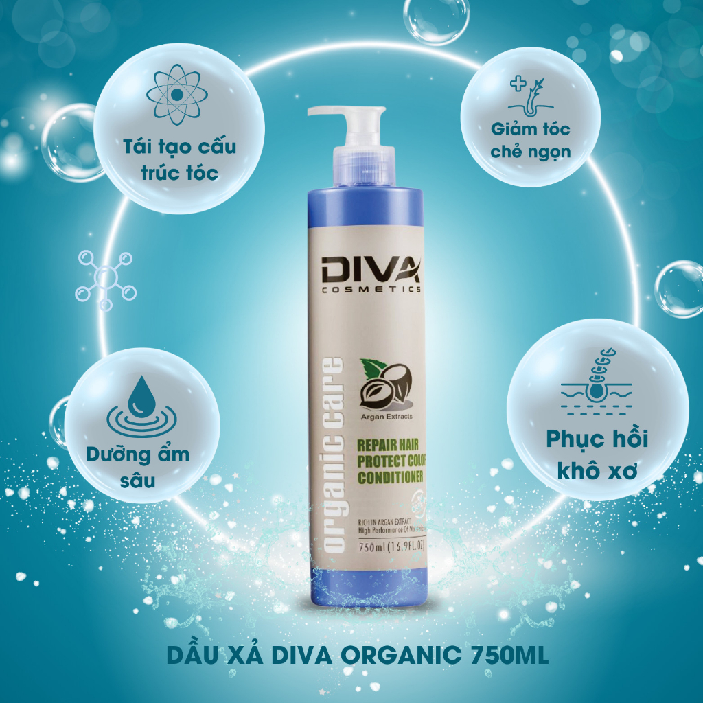 Dầu gội diva giữ màu, phục hồi tóc khô xơ do uốn nhuộm ép 750ml