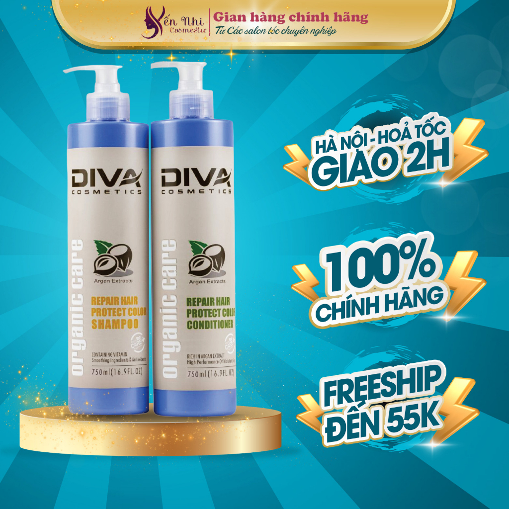 Dầu gội diva giữ màu, phục hồi tóc khô xơ do uốn nhuộm ép 750ml