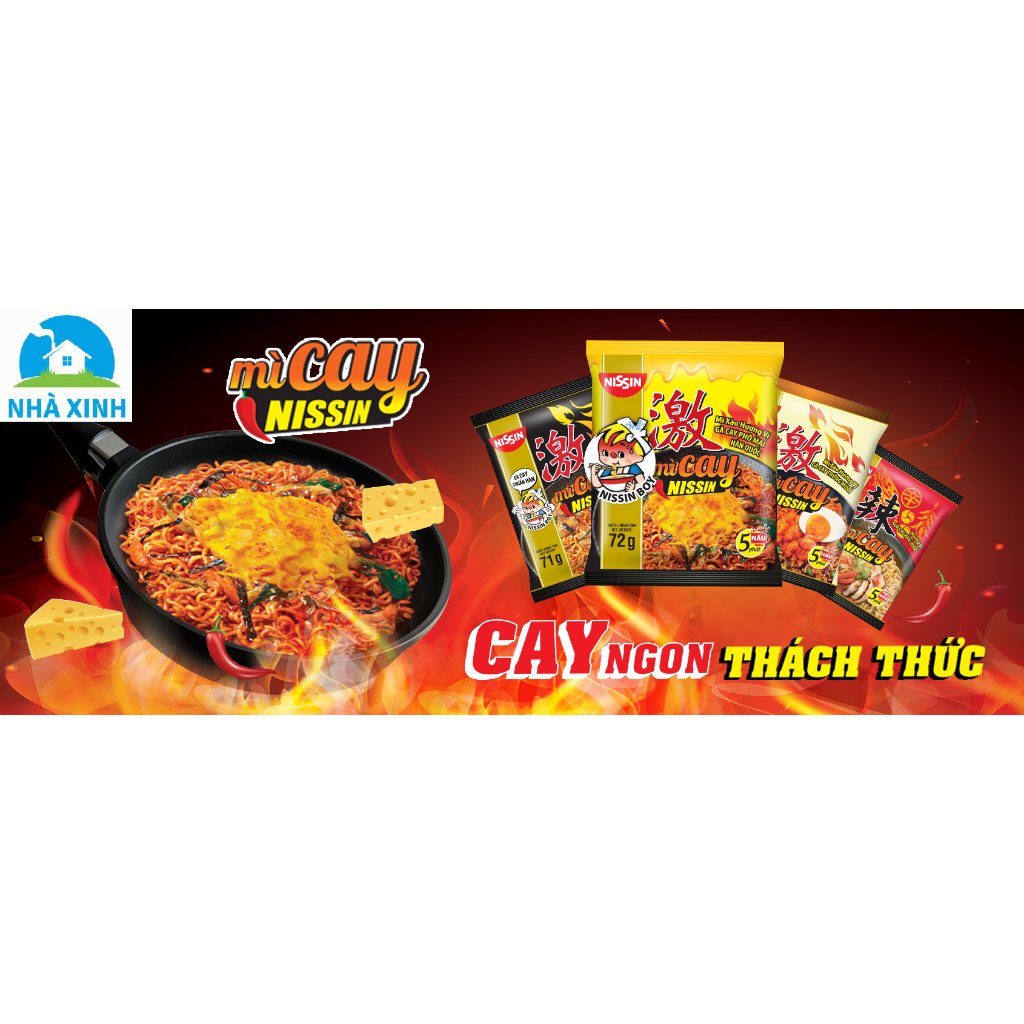 Combo 5 gói Mì Xào Gà Cay Nissin vị Phô Mai Hàn Quốc 72g