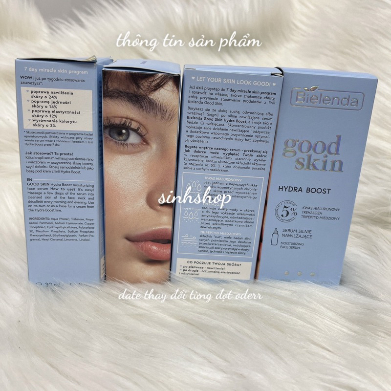 Serum Phục Hồi Bielenda Good Skin Hydra Boost mờ thâm căng bóng da hàng nội địa Balan 30ml