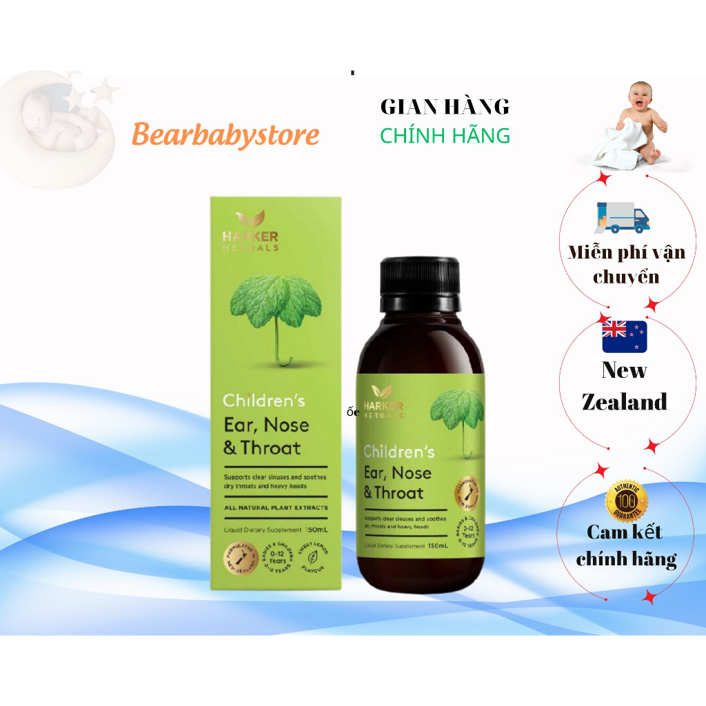 Siro Harker Herbals Children's tai, mũi, họng xanh lá cho trẻ sơ sinh 150ml