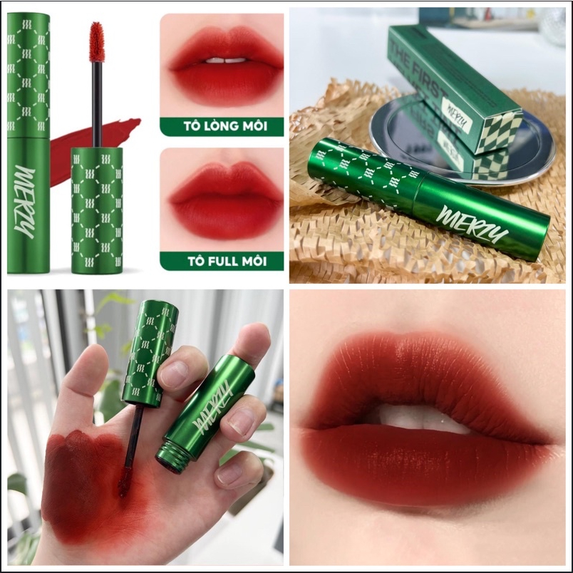 Son Kem Lì Merzy Another Me The First Velvet Tint V6 Xanh Lá Hàn Quốc