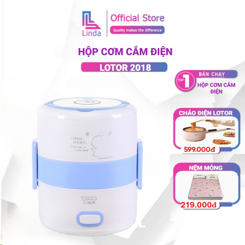 Hộp cơm Cắm điện Lotor Thông Minh, Hộp Cơm Giữ Nhiệt Hâm Nóng Bằng Công Nghệ Hơi Nước Giữ Độ Ẩm thức Ăn Công Suất 250W