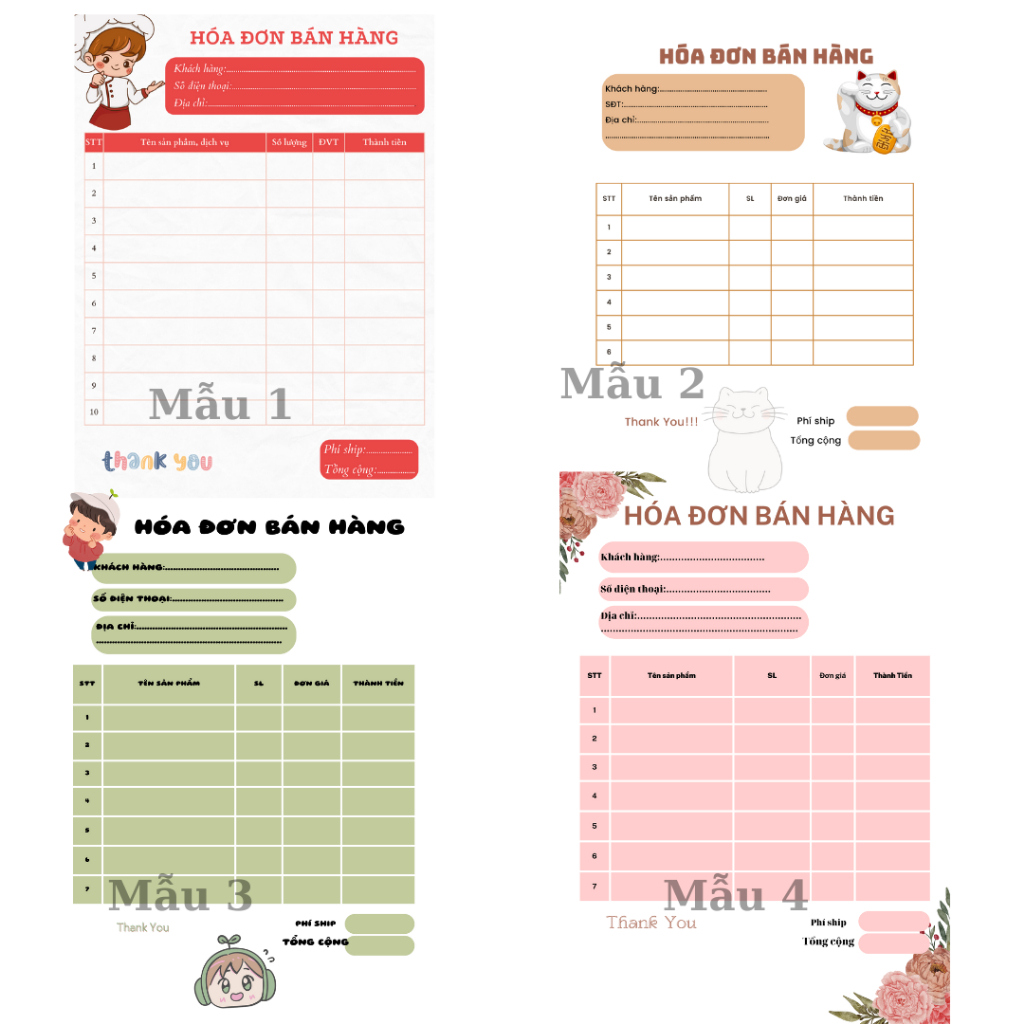 HÓA ĐƠN BÁN LẺ. in hóa đơn theo yêu cầu. combo 50 tờ