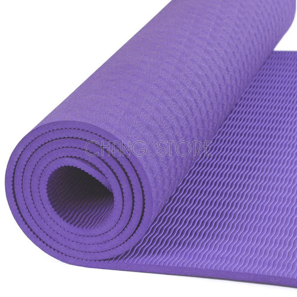 Thảm Tập Yoga/Gym TPE 2 Lớp Cao Su Non Chống Trơn Trượt, Dày 6mm