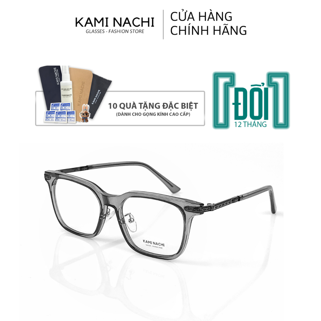 Gọng kính Xuân Hè mới KAMI NACHI 21009, chất liệu nhựa phối kim loại