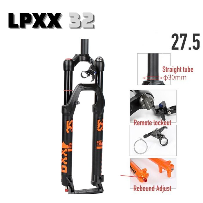 Phuộc Hơi Xe Đạp Leo Núi LPXX Hợp KIm Nhôm Magnesium Phanh Đĩa Khóa Dây  27.5/29 Inchs QR 9mm Nút Rebound Điều Chỉnh Giả