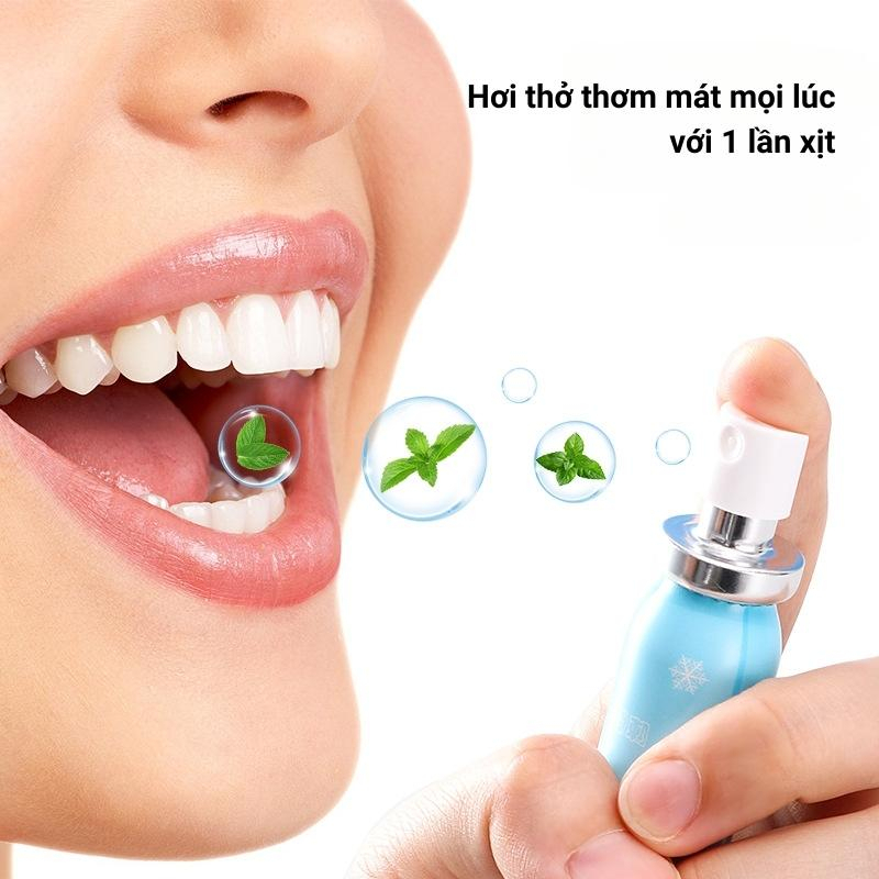 Xịt Thơm Miệng Bạc Hà 20ml Hơi Thở Thơm Mát Sạch Miệng Lưu Hương Thơm Xuốt Cả Ngày