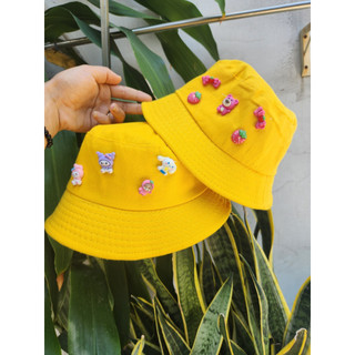 Mũ vành Bucket gấu dâu cho bé 1-4 tuổi chất kaka