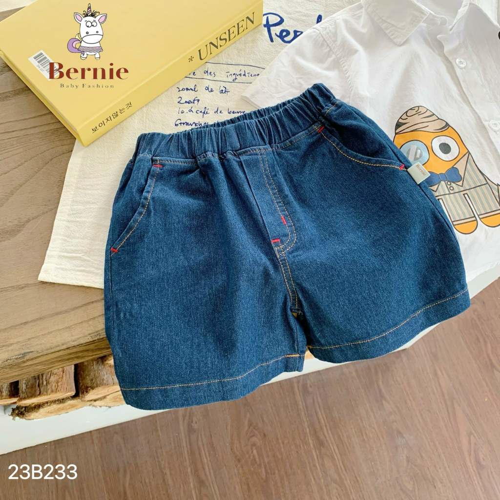 Bộ sơ mi cộc tay Lets go quần Jeans Bernie cho bé