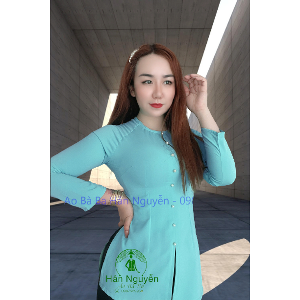 ÁO BÀ BA LỤA TRƠN TẮM Ý DÂY KÉO + QUẦN ĐEN